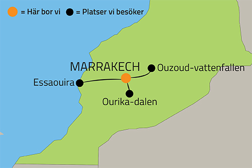 Geografisk karta ver Marocko